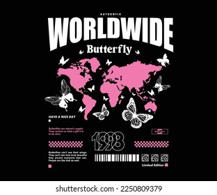 butterfly t shirt design, vector graphic, typographic poster or tshirts street wear and Urban style