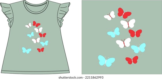 BUTTERFLY t shirt graphic design vector illustration \