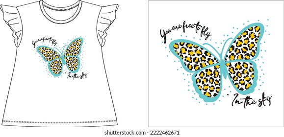 butterfly t shirt graphic design vector illustration 
