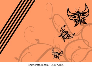 butterfly tatto background in vector format very easy to edit