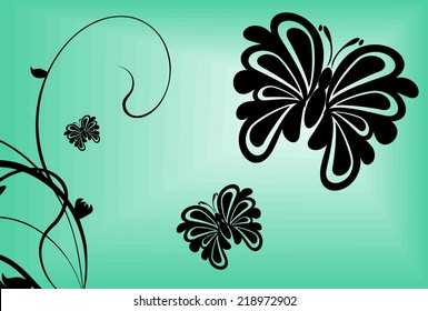 butterfly tatto background in vector format very easy to edit