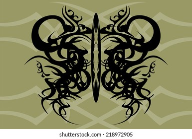 butterfly tatto background in vector format very easy to edit