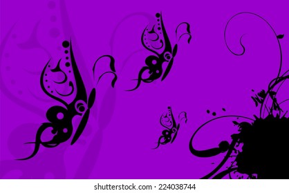 butterfly tatto background in vector format
