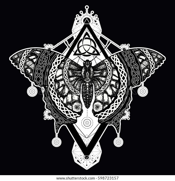 Butterfly Tattoo Art Celtic Style Mystical Stock Vector (Royalty Free ...