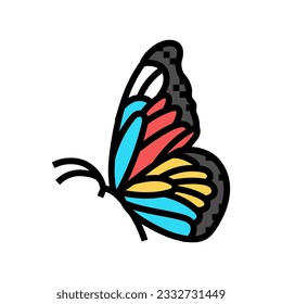 butterfly tattoo art vintage color icon vector. butterfly tattoo art vintage sign. isolated symbol illustration