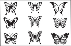 Butterfly Tattoo Collection, Also Butterfly Vector Wall Art Collection 