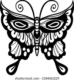 Butterfly tattoo design line art doodle art hand drawn