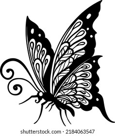 Butterfly Tattoo Designs Handrawn Line Art