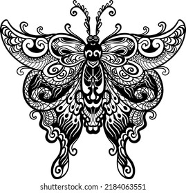 Butterfly Tattoo Designs Handrawn Line Art