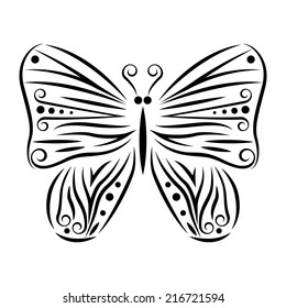 Butterfly tattoo. EPS10 vector