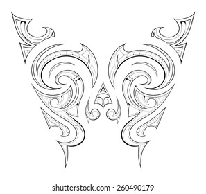 Butterfly tattoo ethnic ornament