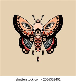 butterfly tattoo illustration vector design