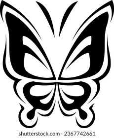 Butterfly tattoo, tattoo illustration, vector on a white background.