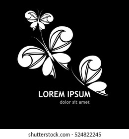 Butterfly tattoo symbol. Vector