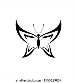 butterfly tattoo template with line design