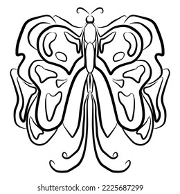 Butterfly tattoo vector design suitable for logos, stickers and others