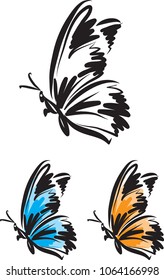 butterfly tattoo vector illustration 1