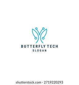 Schmetterling tech logo symbol design vorlage flach vektor