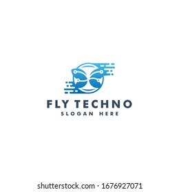 Butterfly technology logo  template design vector illustration