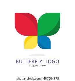 BUTTERFLY TEMPLATE LOGO ICON