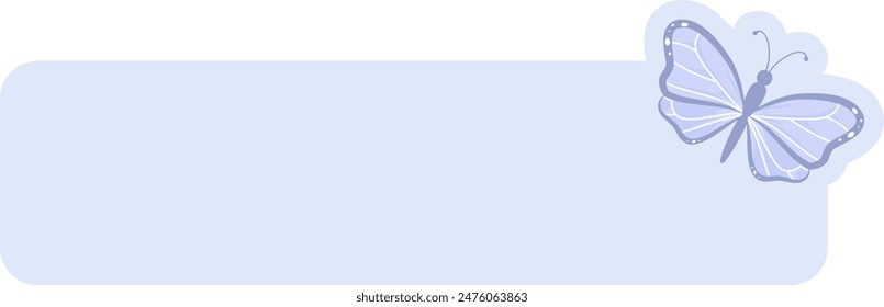 Butterfly Text Box Header Cute Title Label Rectangle Background