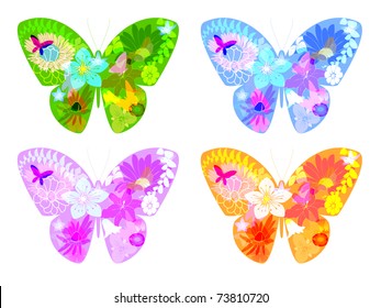 butterfly textures with flowers