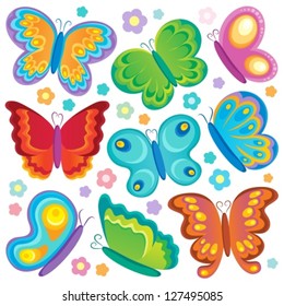 Butterfly theme collection 1 - vector illustration.