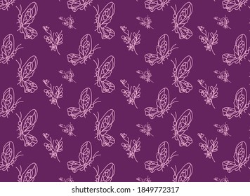 Butterfly theme vector pattern with matching and bright colors