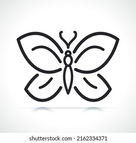 icono de línea delgada de mariposa aislado