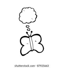 butterfly with thought bubble