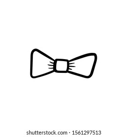 butterfly tie doodle icon vector hand drawing 