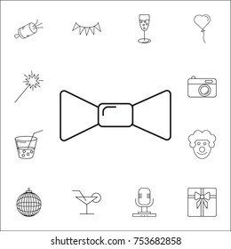 Butterfly tie icon. Set of party icons. Signs, outline symbols collection, simple thin line icons for websites, web design, mobile app, info graphics on white background