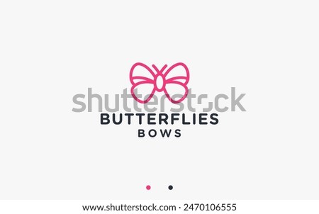 butterfly with tie logo design vector silhouette illustration