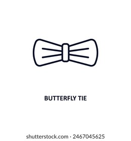 butterfly tie outline icon.  Thin line icon from clothes collection. Editable vector isolated on white background