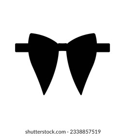 Butterfly Tie Silhouette. Black and White Icon Design Elements on Isolated White Background