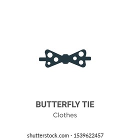 Butterfly tie vector icon on white background. Flat vector butterfly tie icon symbol sign from modern clothes collection for mobile concept and web apps design.