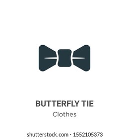 Butterfly tie vector icon on white background. Flat vector butterfly tie icon symbol sign from modern clothes collection for mobile concept and web apps design.