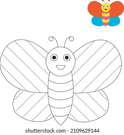 Butterfly Tracing, Kindergarten Tracing Activity, Fine Motor Skills