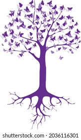 Butterfly Tree Nature Leaf Illustration Vector Icon Gender Violence Gender Equality Women 