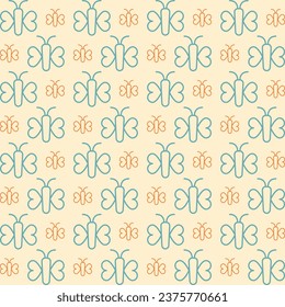 Butterfly trendy colorful repeating pattern beautiful vector illustration background