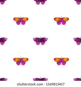 Butterfly triangle shape seamless pattern backgrounds. Wrapping paper template. Polygonal design illustration.