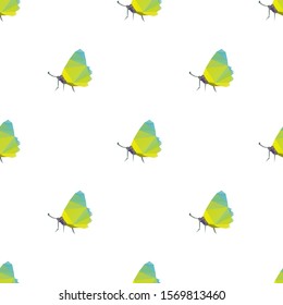 Butterfly triangle shape seamless pattern backgrounds. Wrapping paper template. Polygonal design illustration.