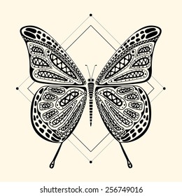 butterfly tribal design,vector illustration