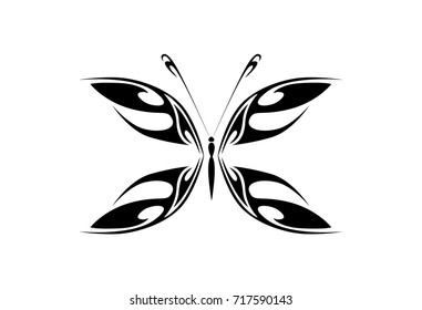 butterfly tribal tattoo pattern design