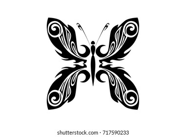 butterfly tribal tattoo pattern design