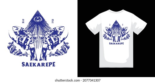 butterfly t-shirt design vector illustration