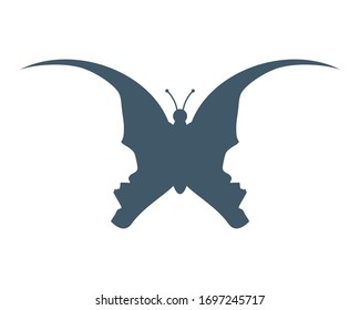 Una vista de perfil de mariposa o de dos caras.Ilusión óptica. La cabeza humana fabrica silueta de insecto