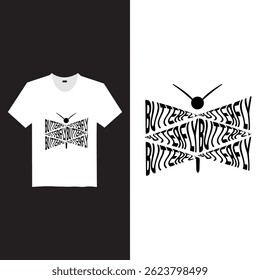 butterfly typography t shirt design