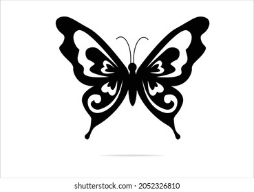 butterfly typography vector art design hand drawn