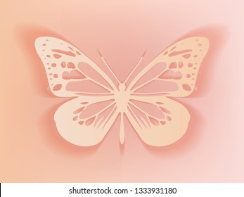 Download Butterfly Vector 3d Effect Against Pink Stock Vector Royalty Free 1333931180